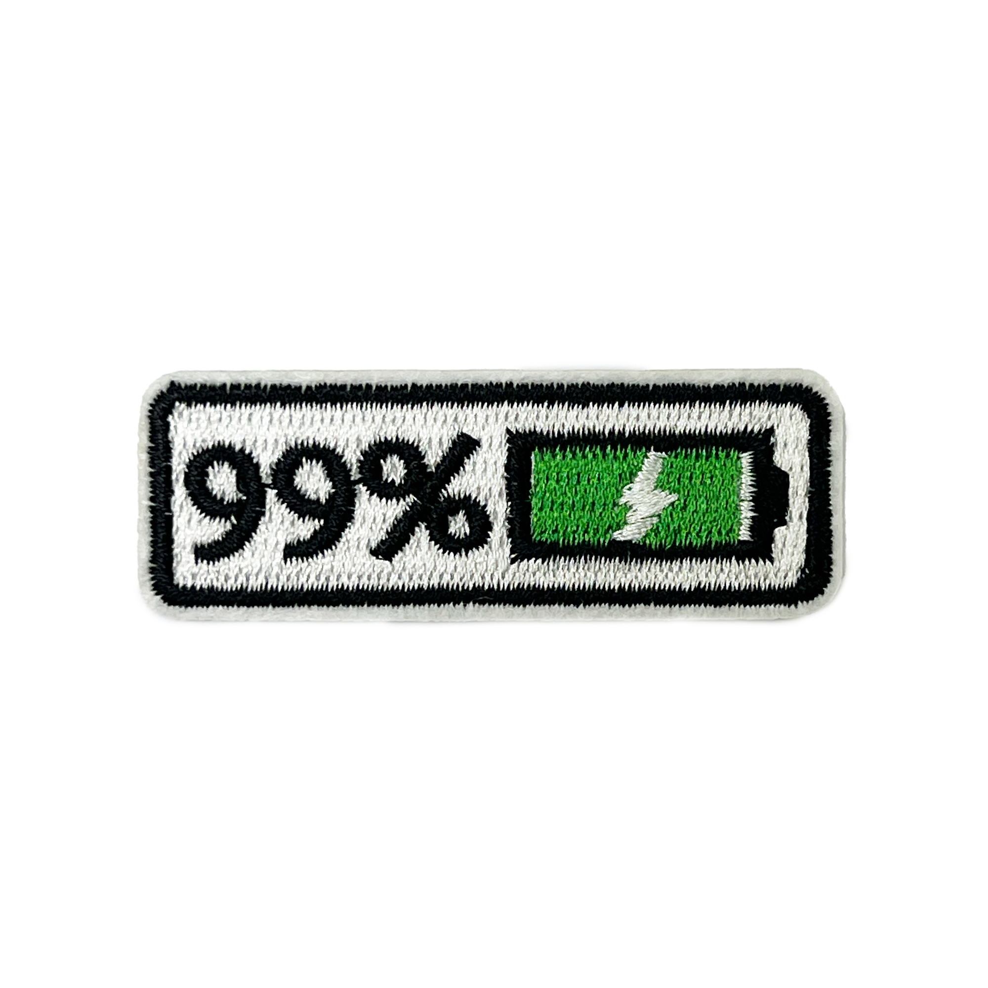 99% Battery Embroidery Patch (2 x 6cm)