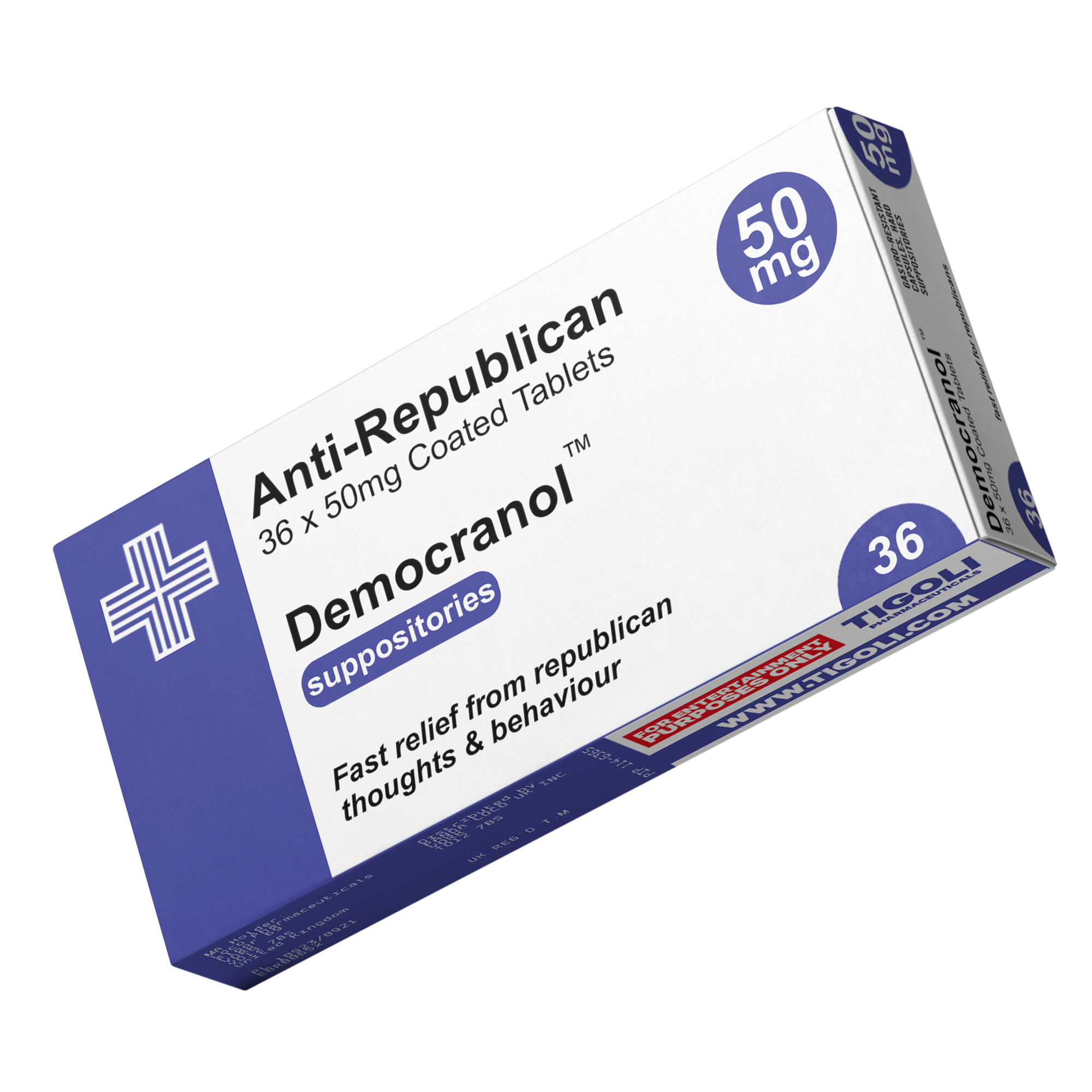 Anti-Republican Pill Medication Box Realistic Prescription Joke Gag Funny + Free Prescription Bag
