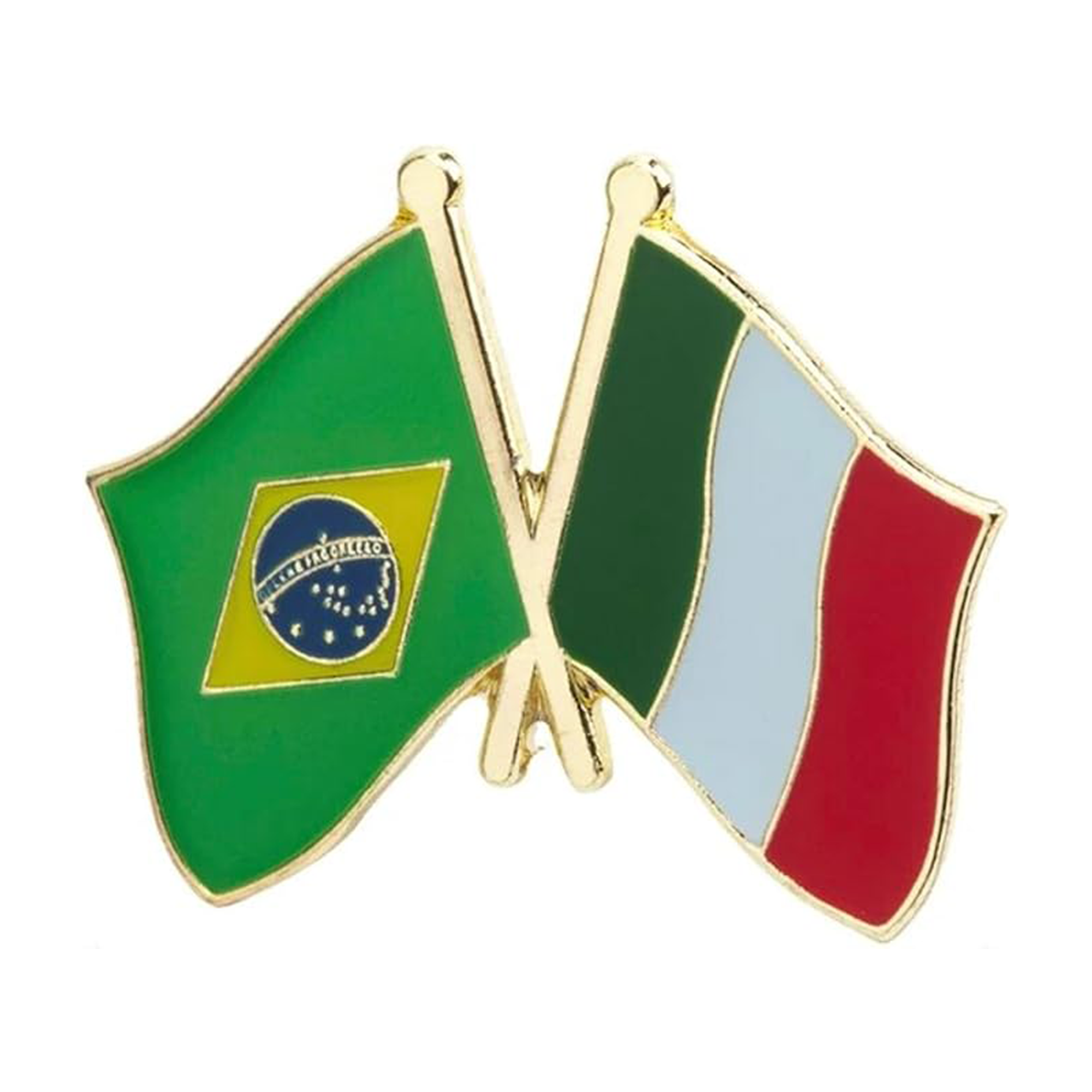 Brazil & Italy Friendship Pin Badge