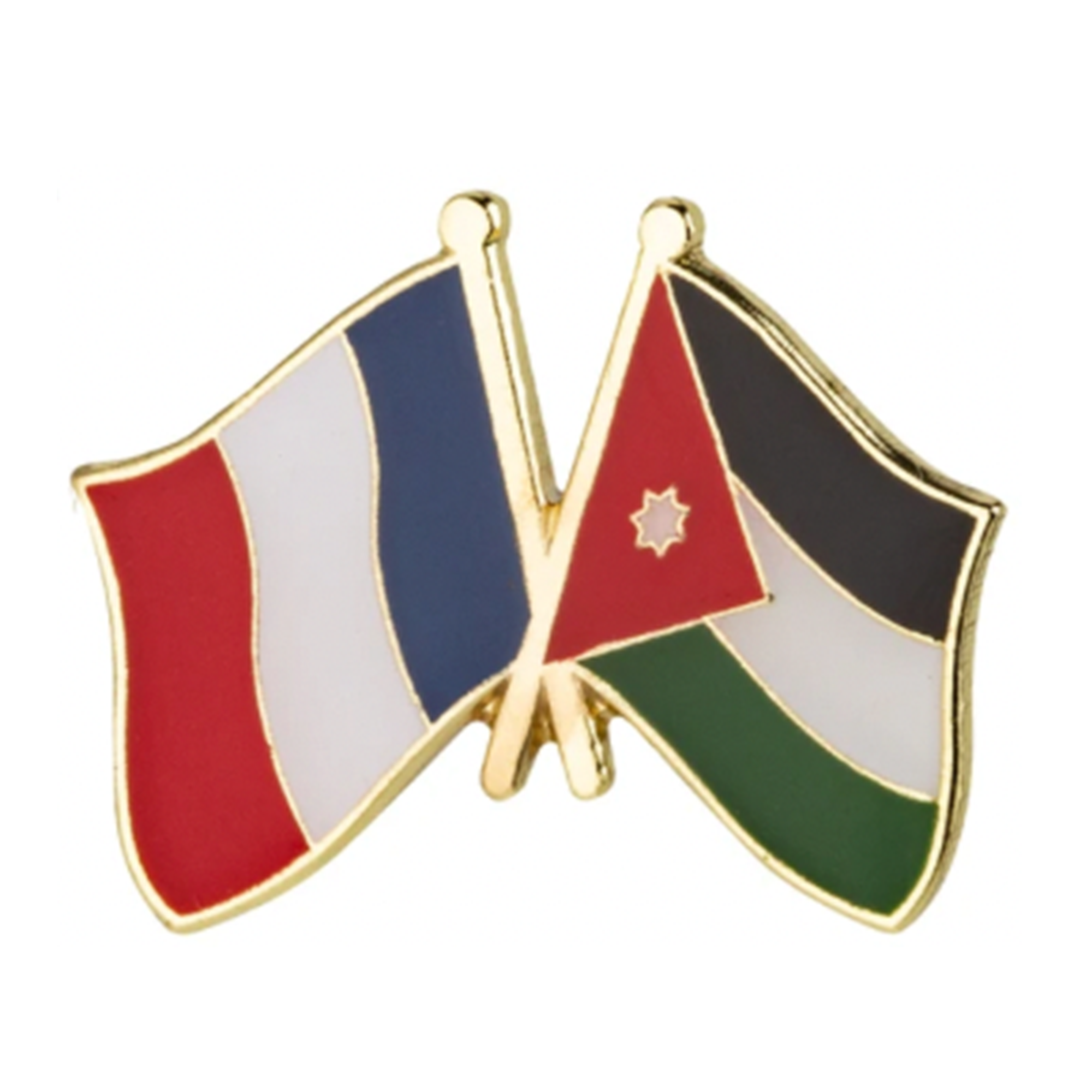 France & Jordan Friendship Pin Badge