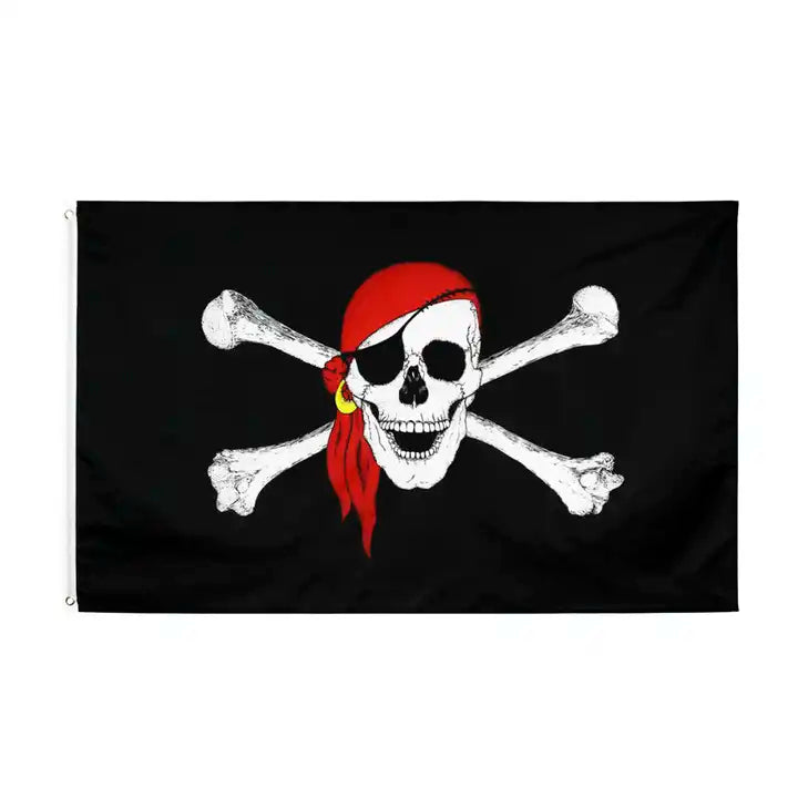 Bandera de calavera pirata de 3' x 5'