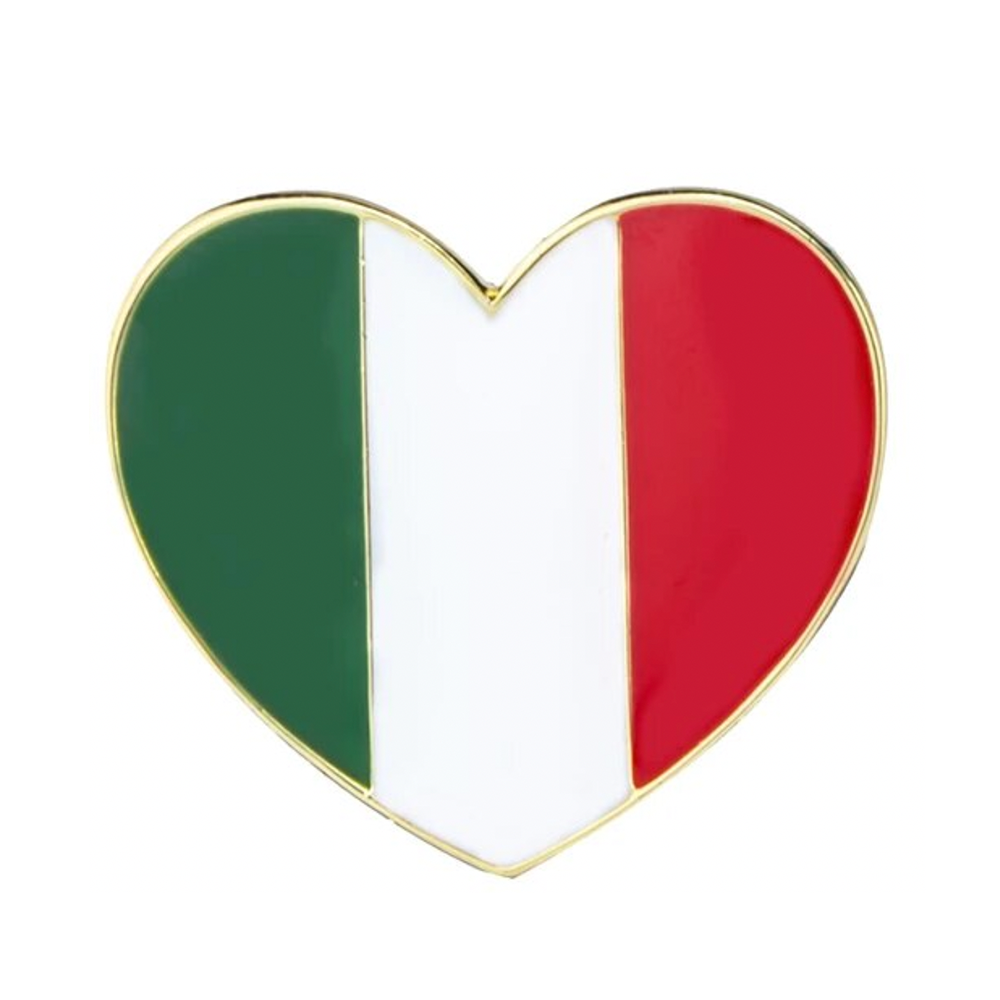 Italy Love Heart Flag Pin Badge