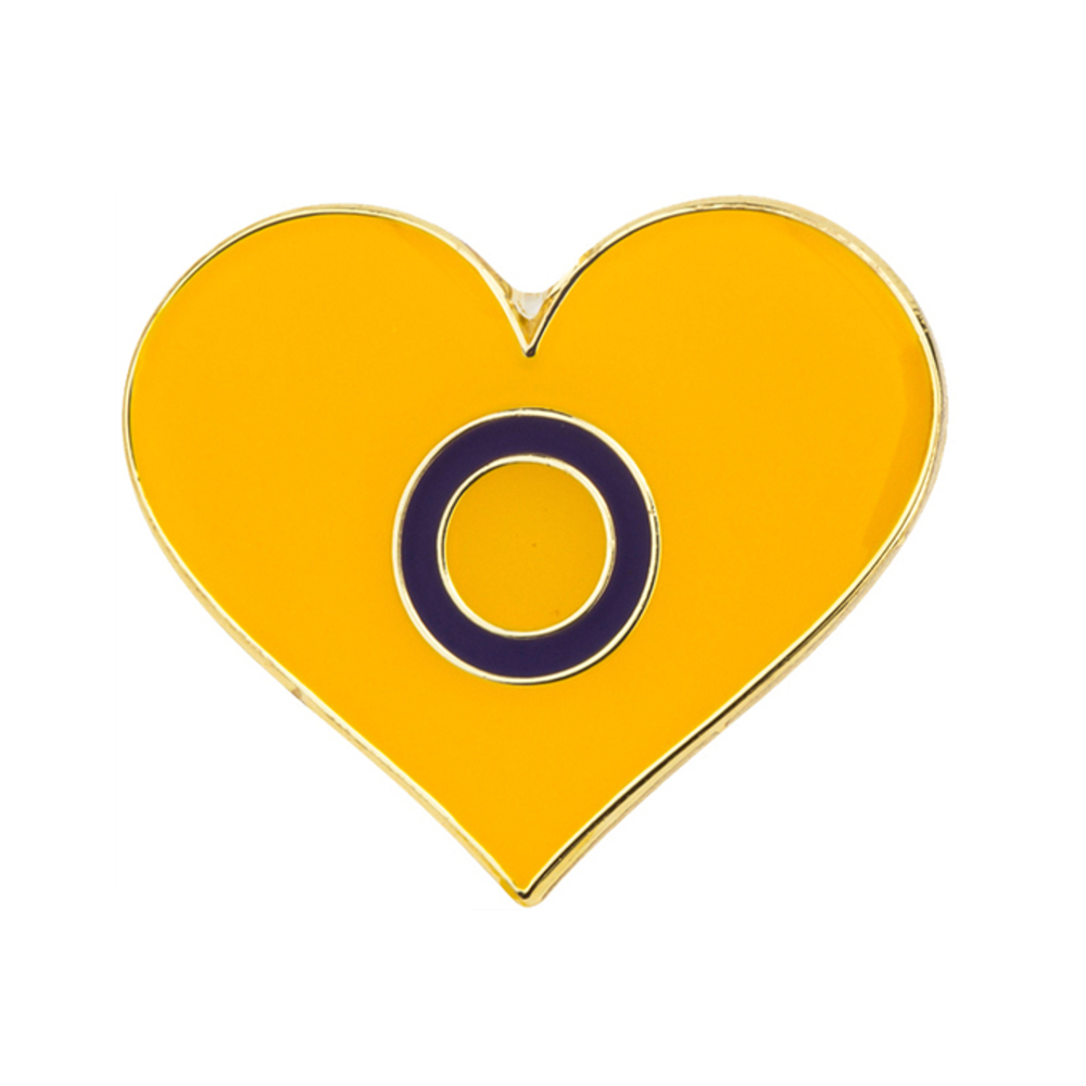 Intersex Heart Pin Badge