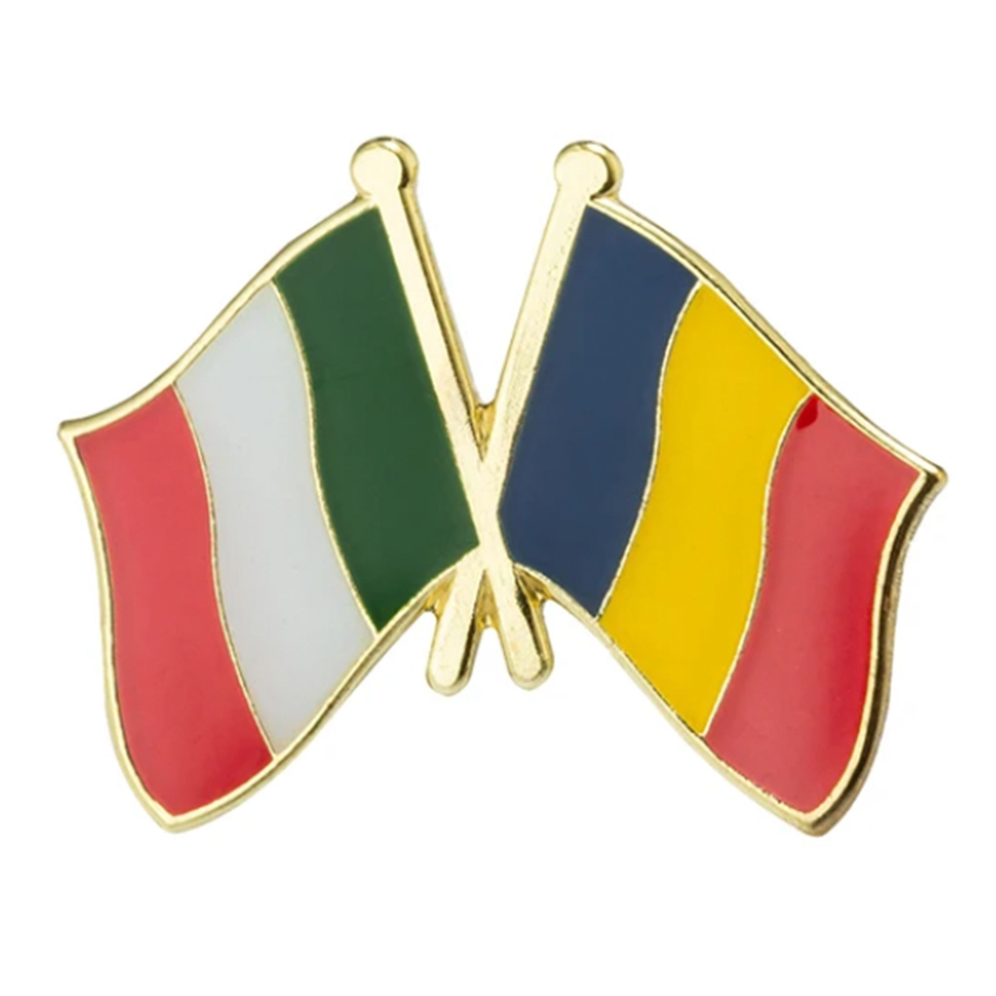 Italy & Romania Friendship Pin Badge