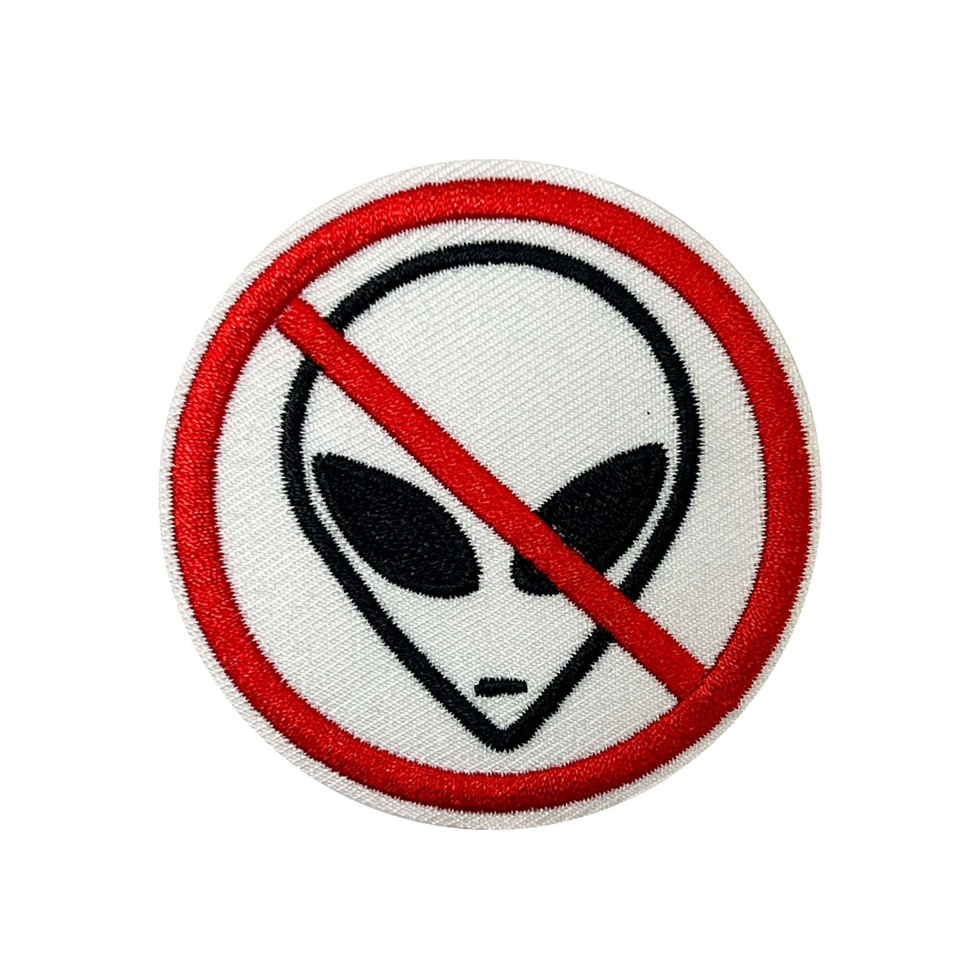 No Aliens Embroidery Patch (7cm)