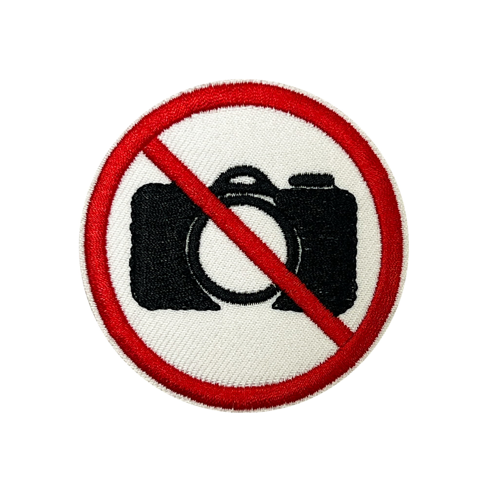 No Photography Embroidery Patch (7cm)