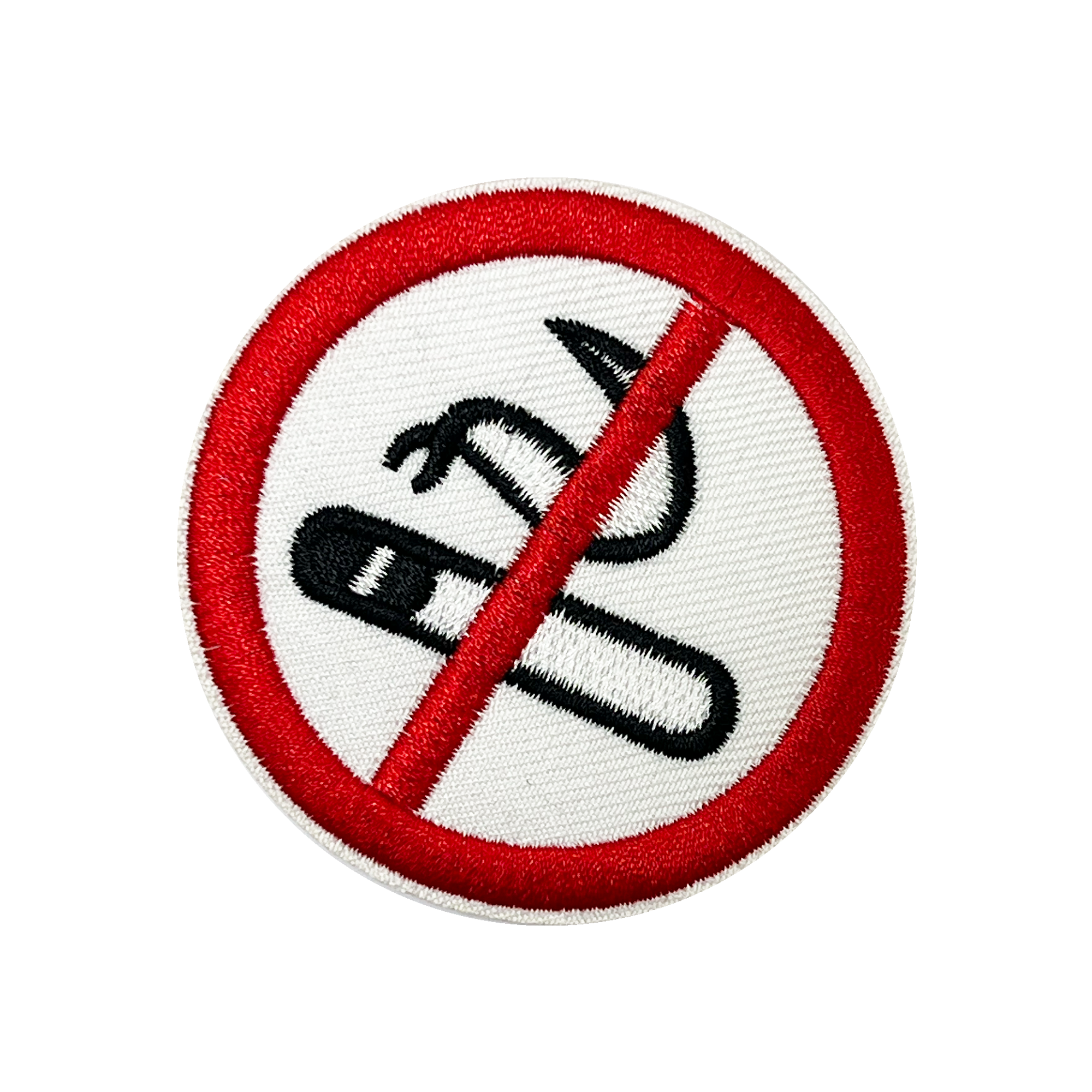 No Smoking Embroidery Patch (7cm)