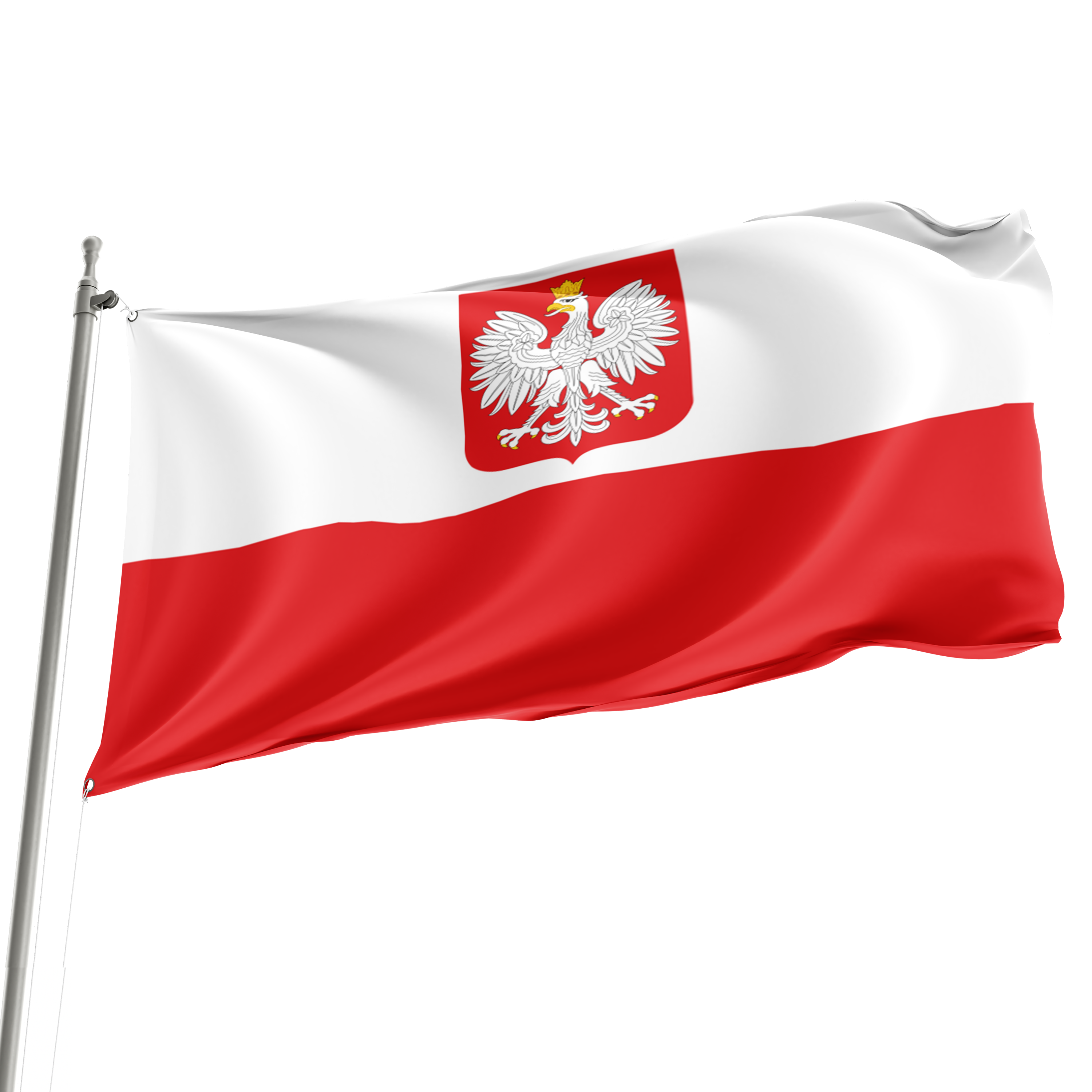 Bandera de Polonia con escudo naval de 3' x 5'