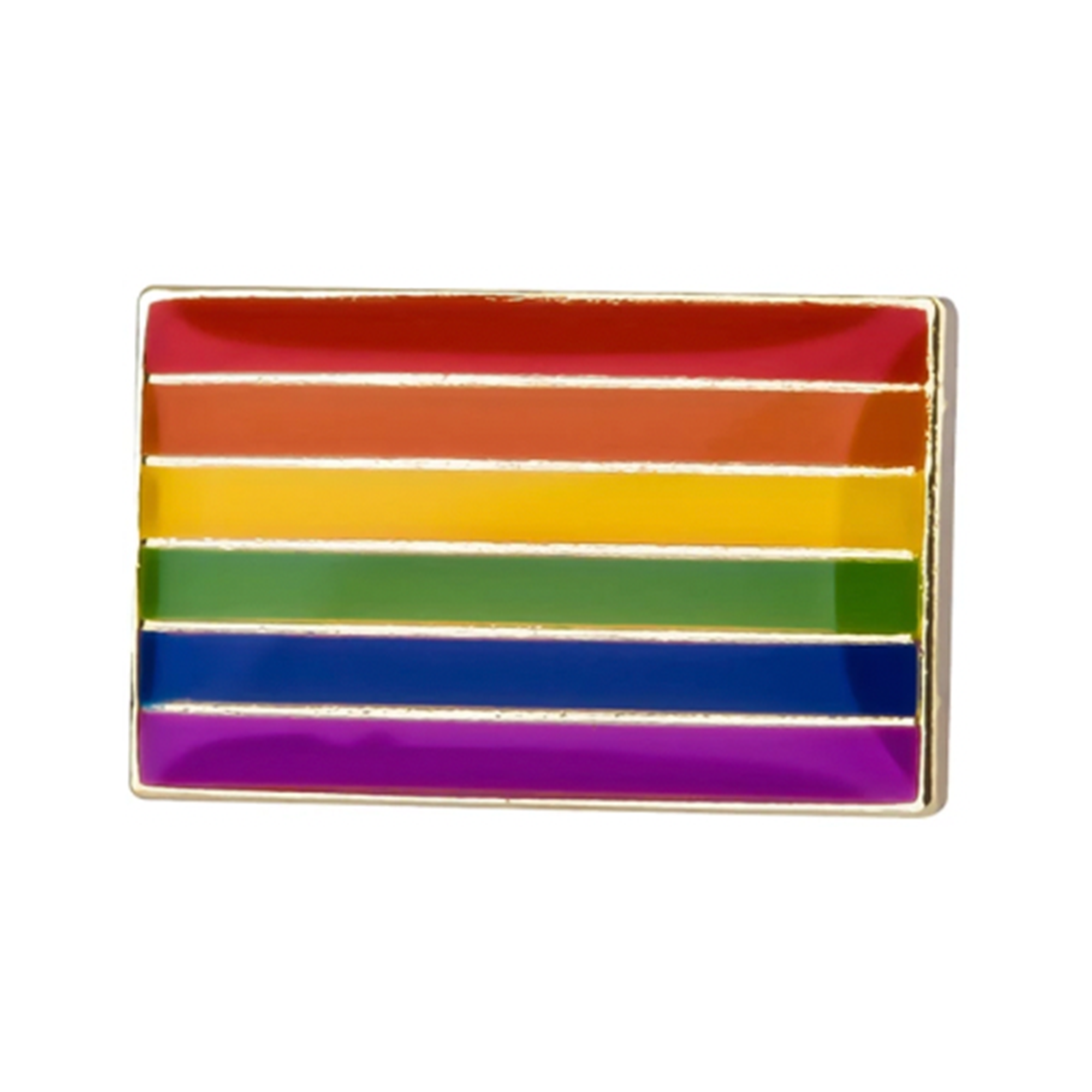 Small Rainbow Rectangle Pride Pin Badge