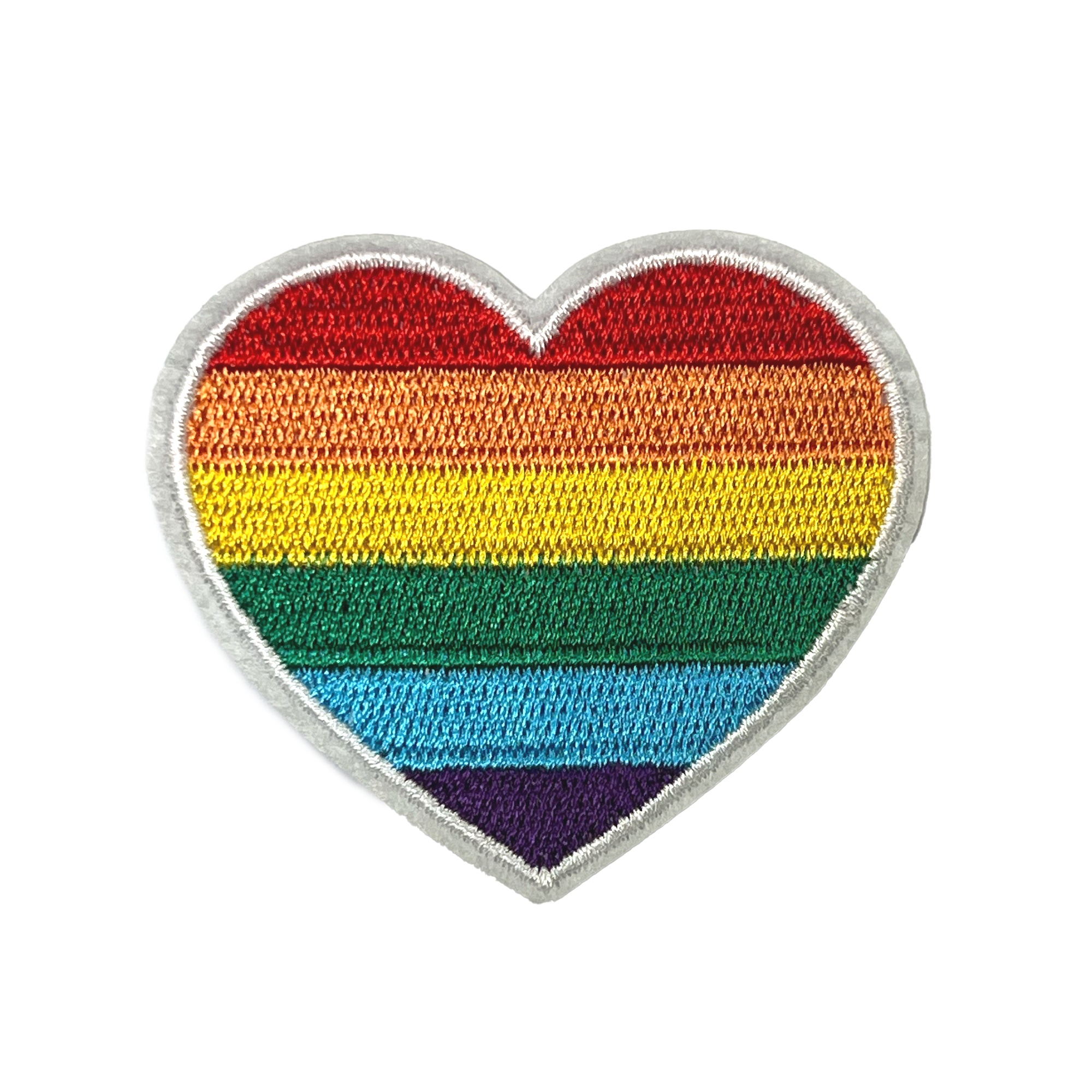 Rainbow Heart Embroidery Patch (4 x 6cm)