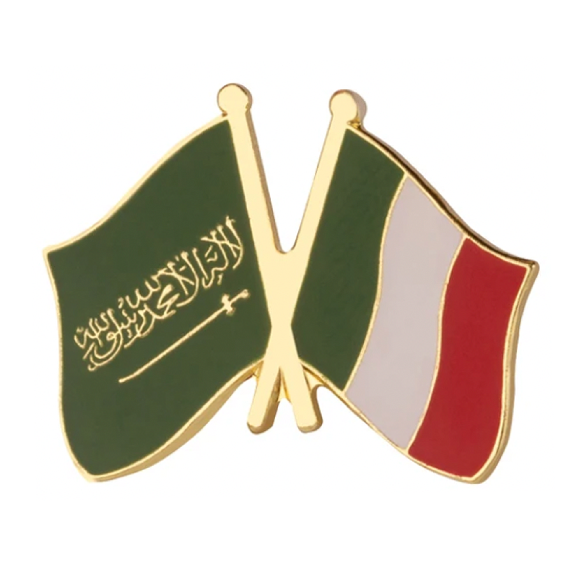 Saudi Arabia & Italy Friendship Pin Badge