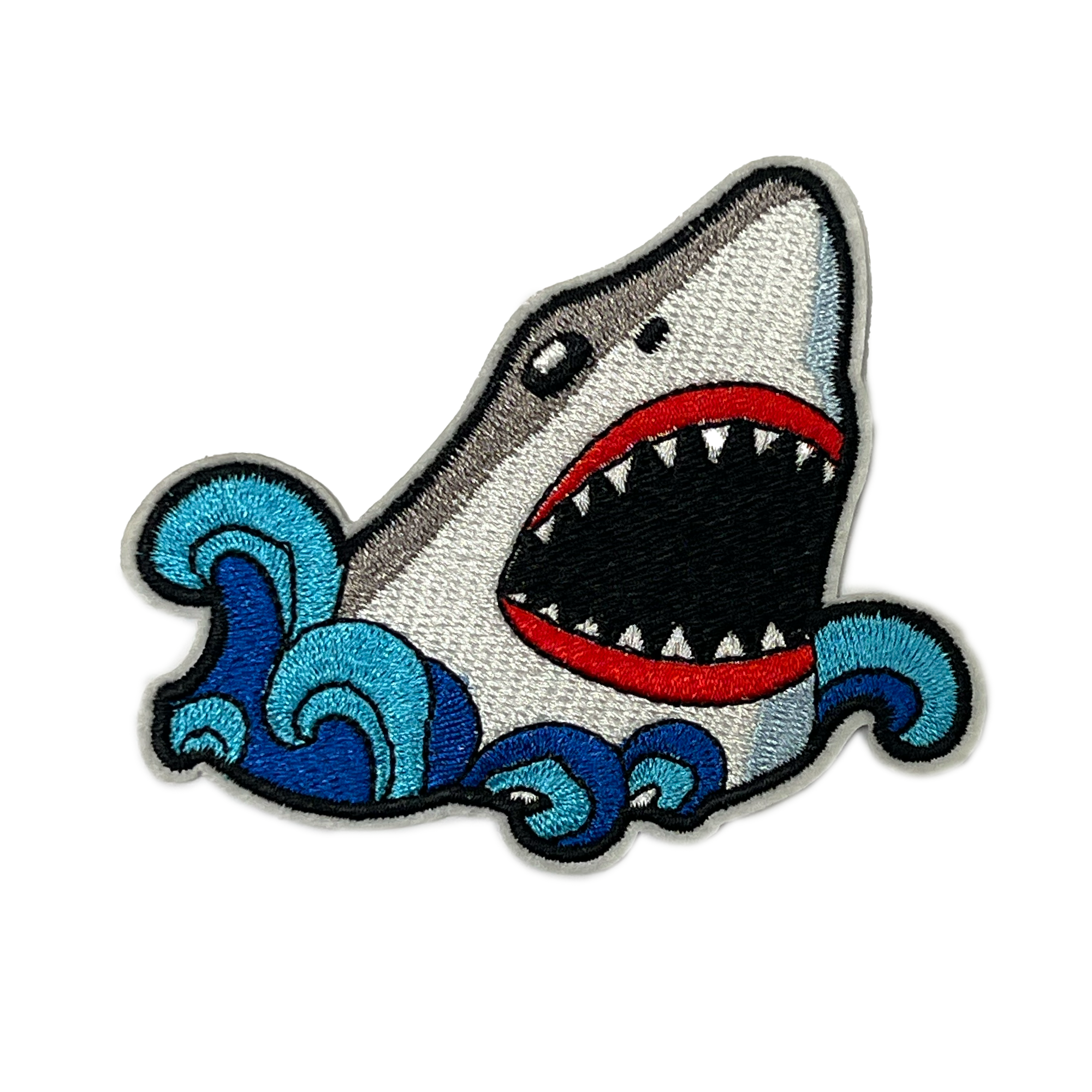 Shark Breaching Embroidery Patch (10 x 8cm)