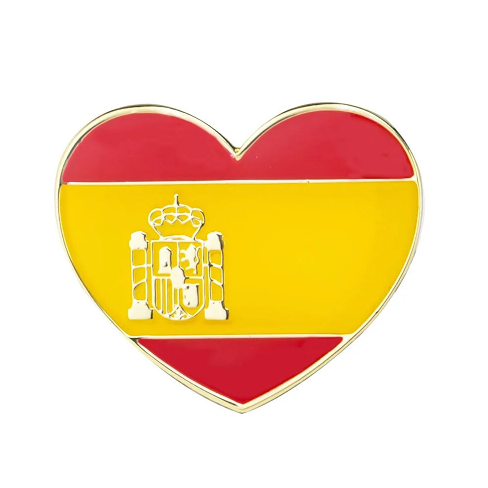 Spain Love Heart Flag Pin Badge