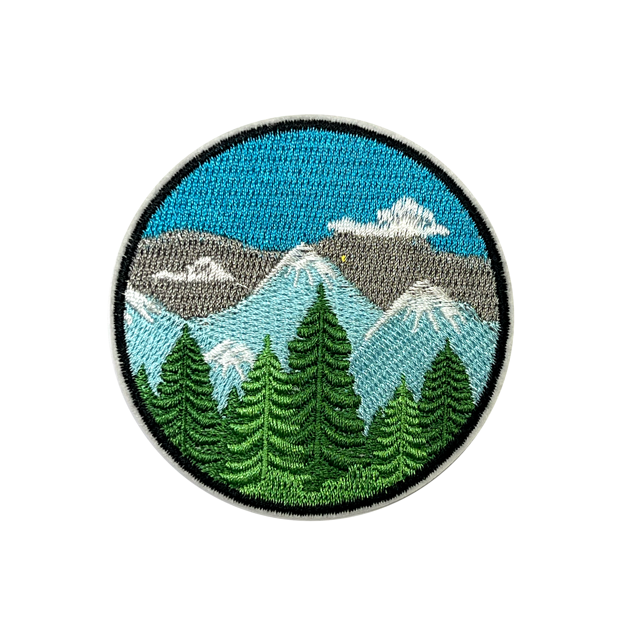 Mountains & Forest Embroidery Patch (7cm)