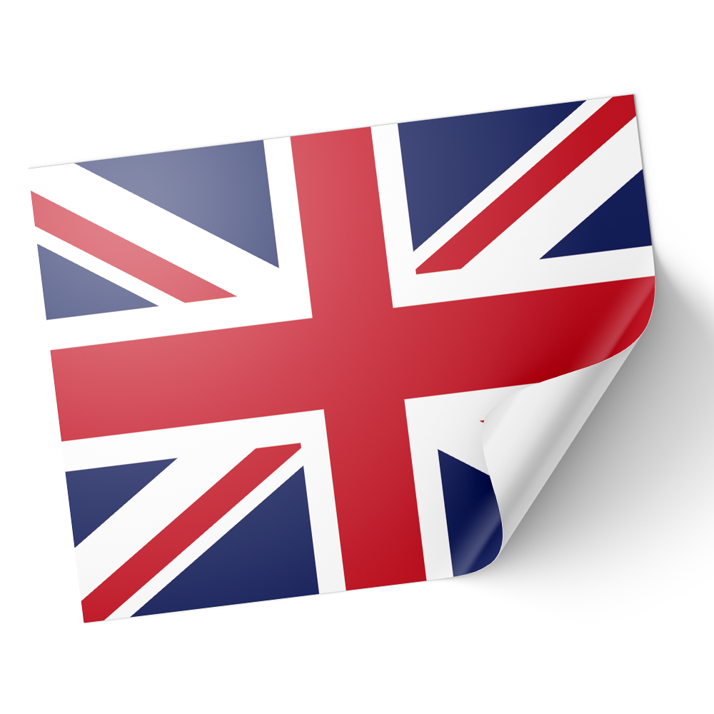 20 X United Kingdom (Unioin Jack) Flag Stickers