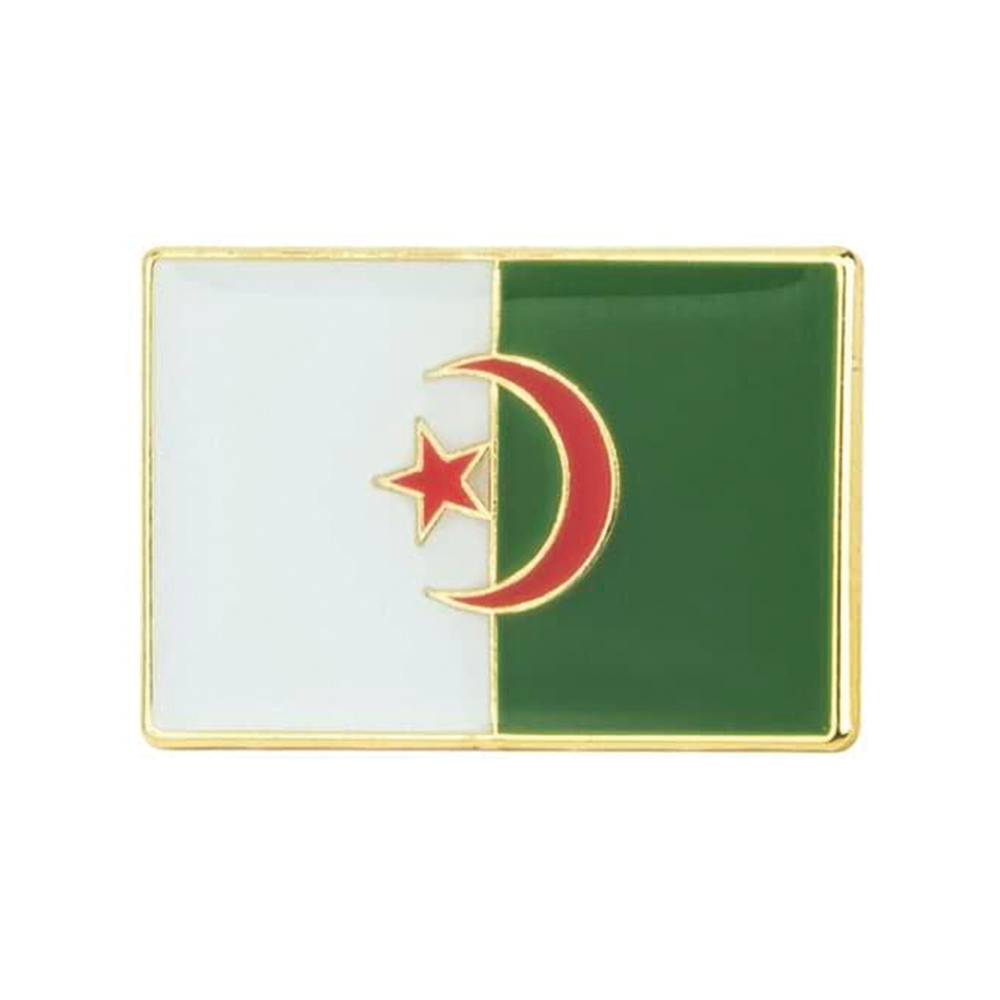 Algeria Rectangle Flag Pin Badge