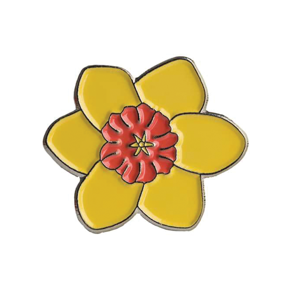 Daffodil Yellow Flower Pin Badge