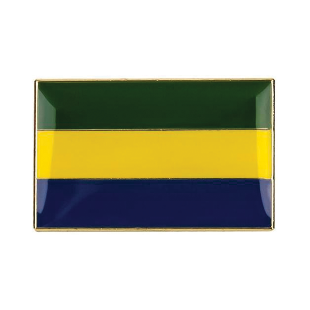 Gabon Rectangle Flag Pin Badge