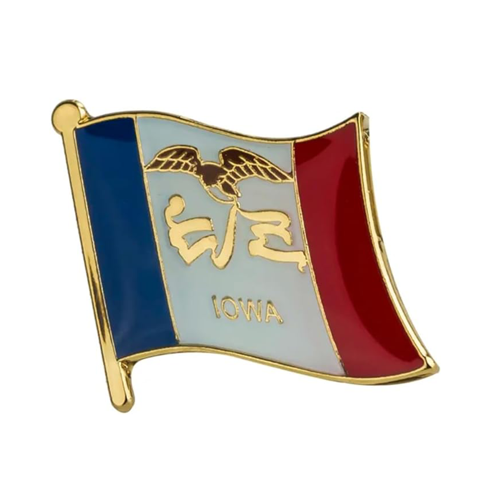 Iowa Flag Pin Badge