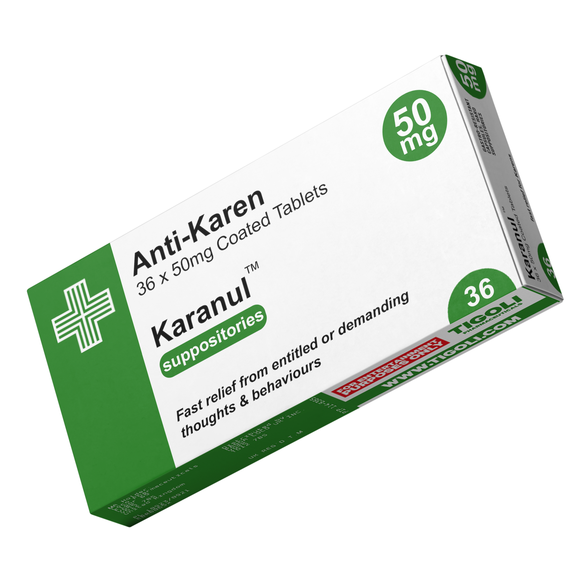 Anti-Karen (Karanul) Pill Medication Box Realistic Prescription Joke Gag Funny + Free Prescription Bag
