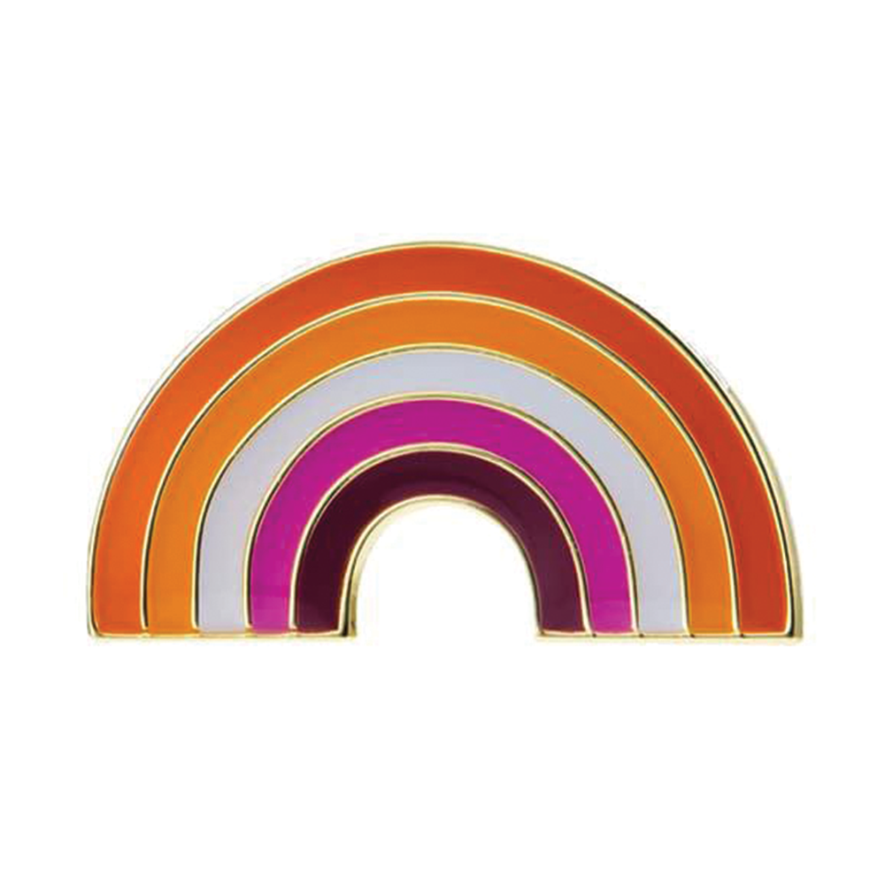Lesbian Rainbow Flag Pin Badge
