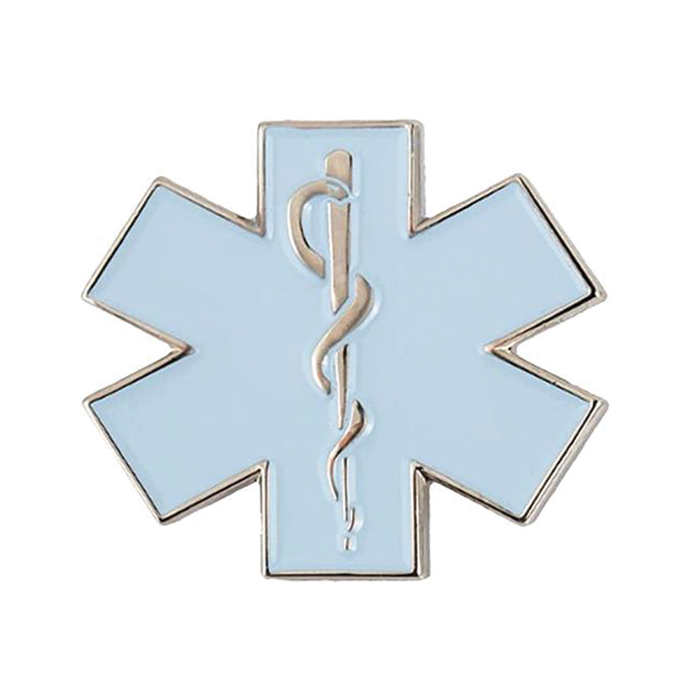 White Medical Ambulance Star Pin Badge