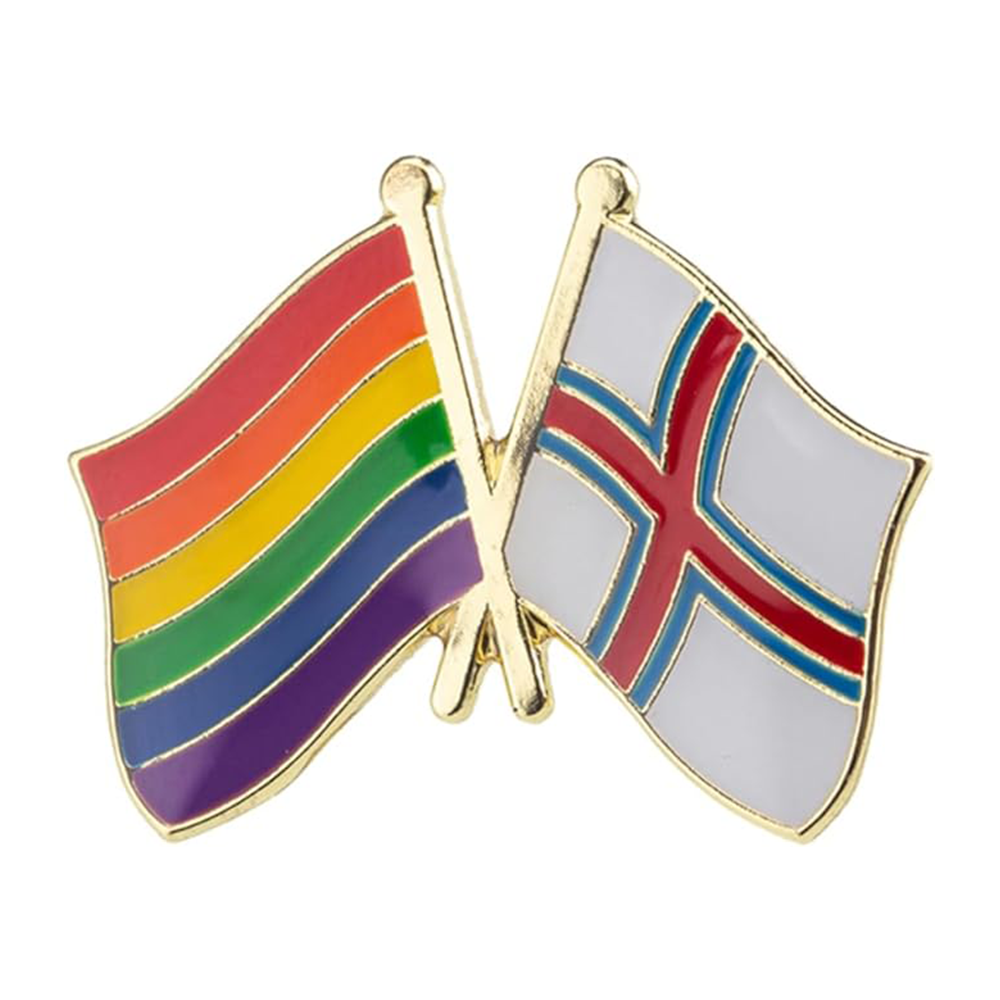 Rainbow & Faroe Islands Friendship Pin Badge