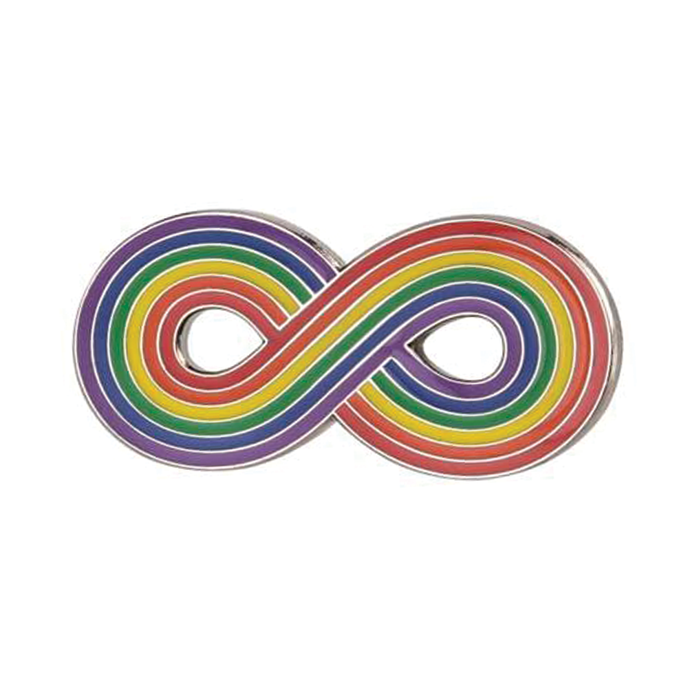Rainbow Infinity '8' Symbol Pride Pin Badge
