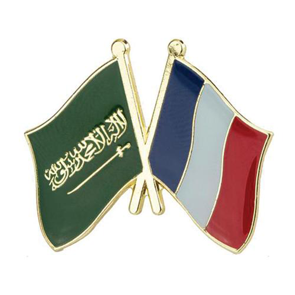 Saudi Arabia & France Friendship Pin Badge