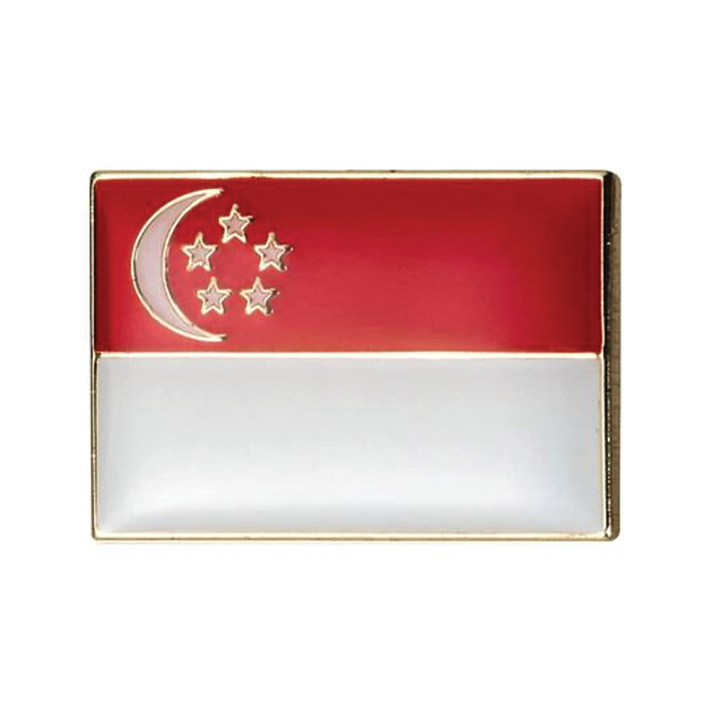 Singapore Rectangle Pin Badge