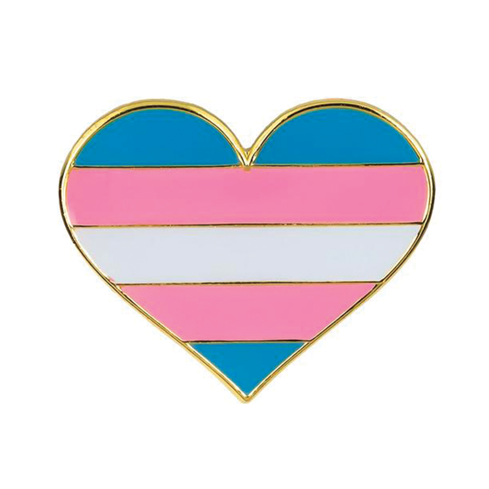 Transgender Love Heart Flag Pin Badge