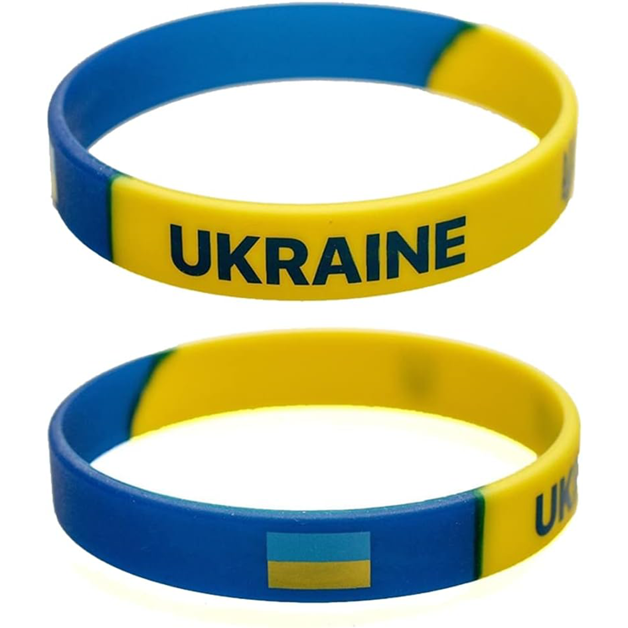 Ukraine Ukrainian National Flag Colours Silicone Rubber Wristband