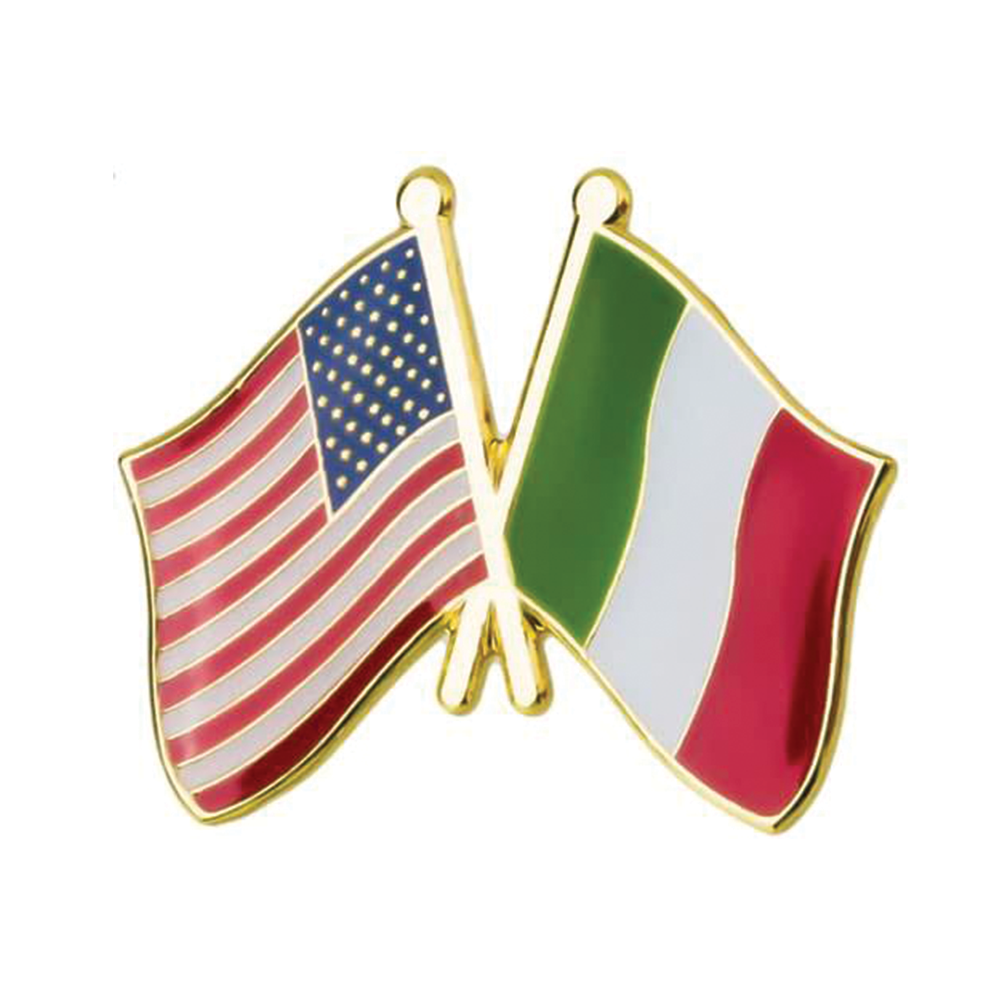 USA & Italy Friendship Pin Badge