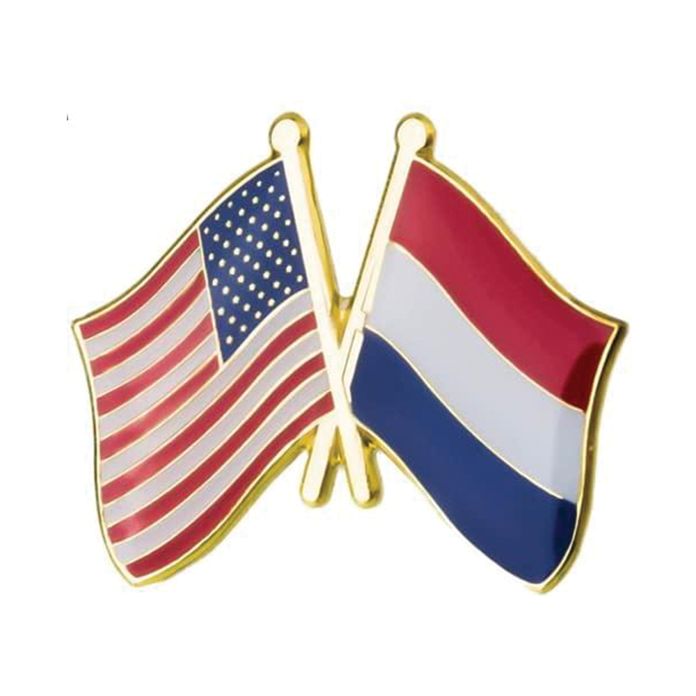 USA & Netherlands Friendship Pin Badge