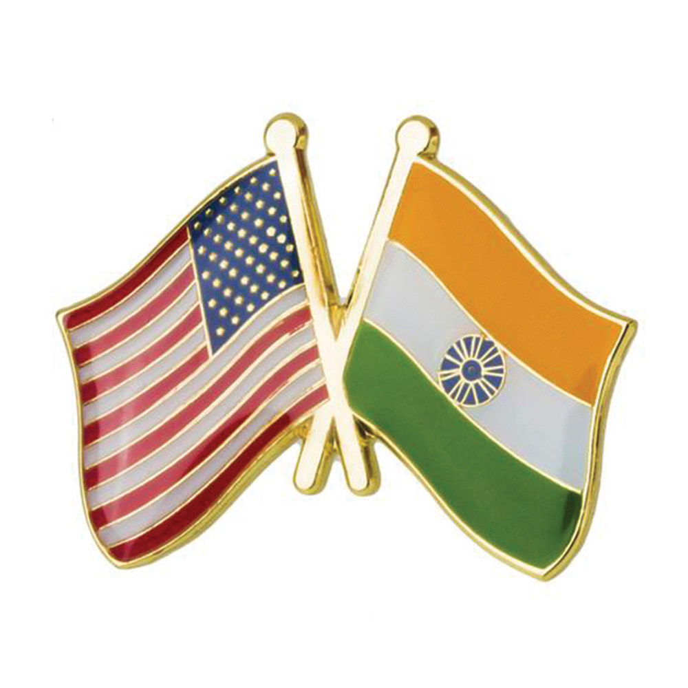 USA & India Friendship Pin Badge