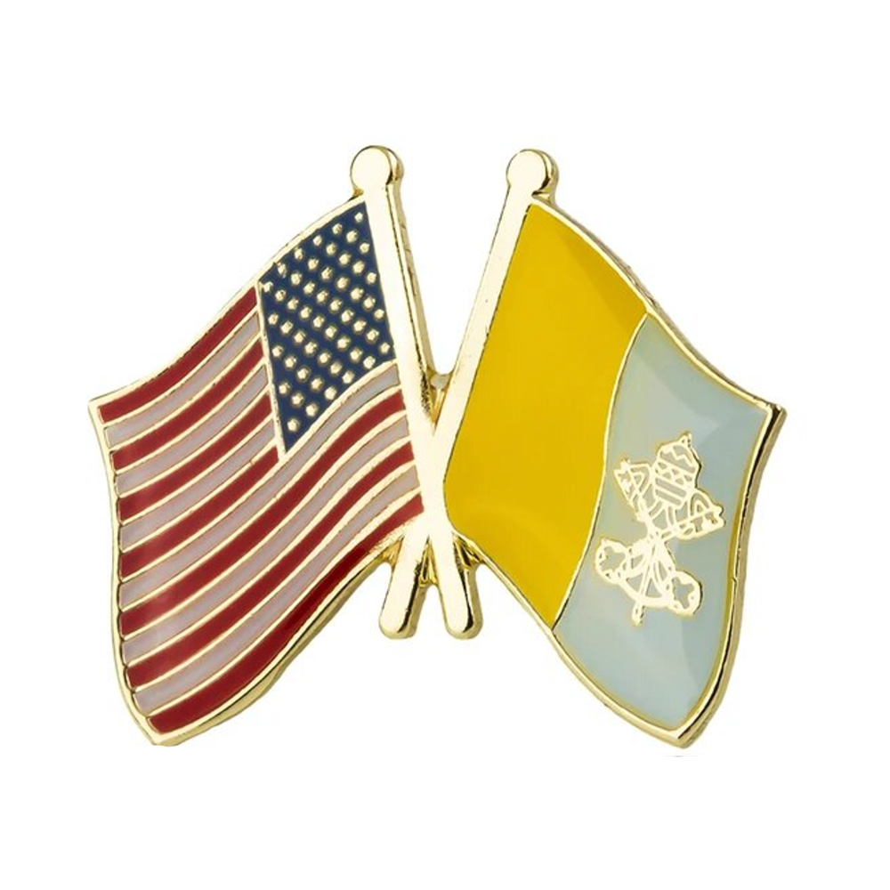 USA & Vatican City Friendship Pin Badge