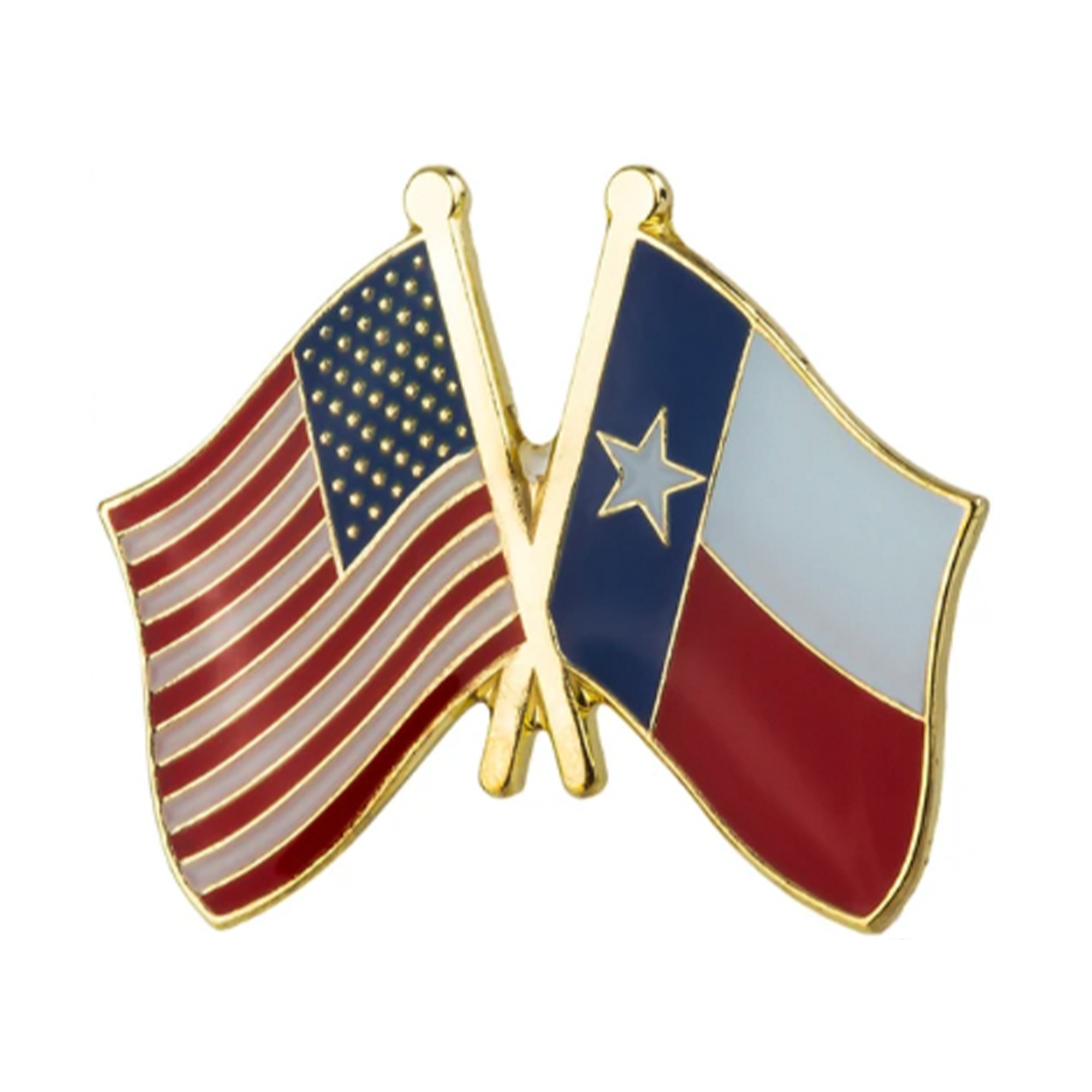United States & Texas Friendship Pin Badge