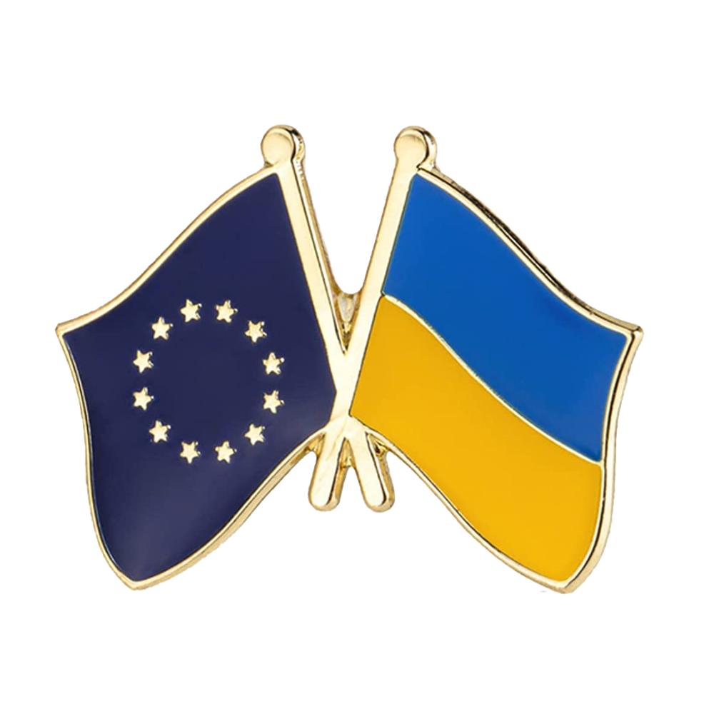 European Union & Ukraine EU Friendship Pin Badge