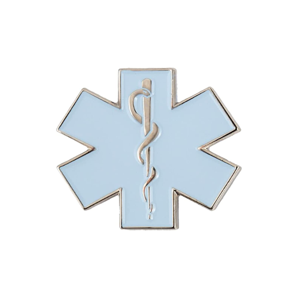 White Ambulance Medical Snake Pin Badge