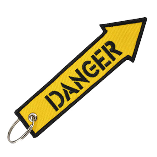 Danger Arrow Fabric Luggage Keyring