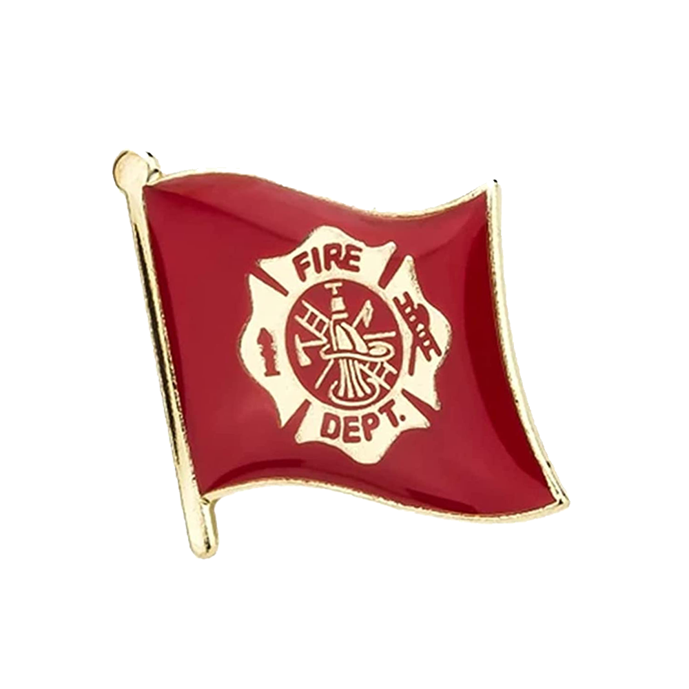 USA Fire Department Flag Pin Badge