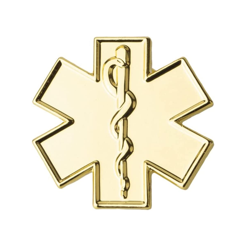 Gold Ambulance Medical Snake Pin Badge