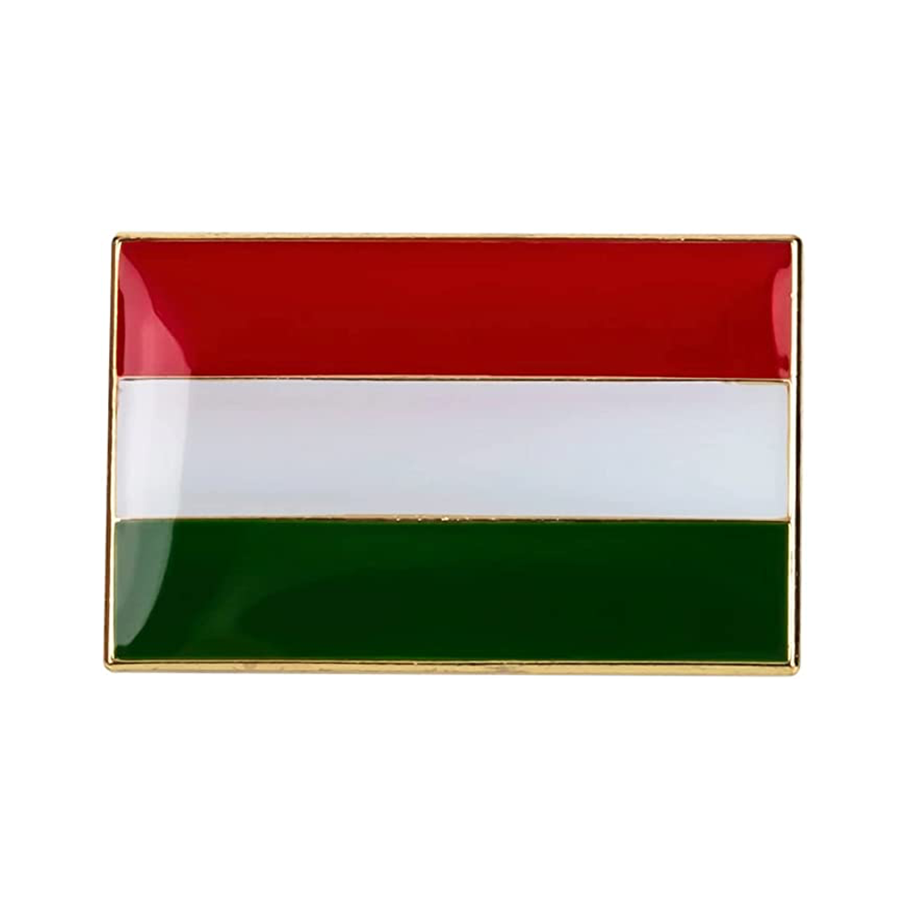 Hungary Rectangle Flag Pin Badge