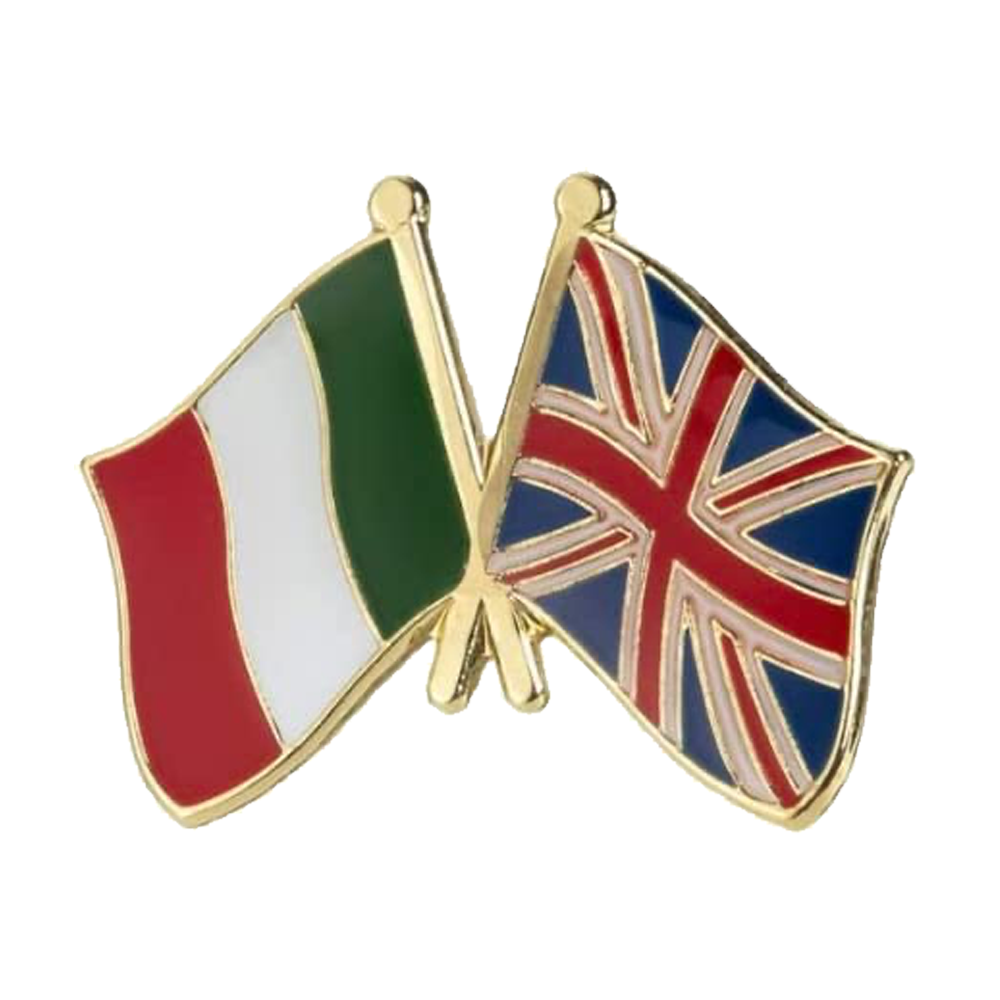 Italy & United Kingdom UK Friendship Pin Badge