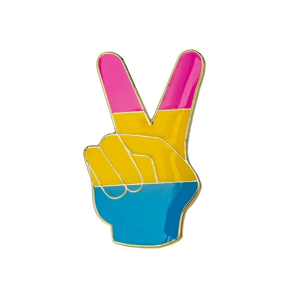 Pansexual Peace Hand Flag Pin Badge
