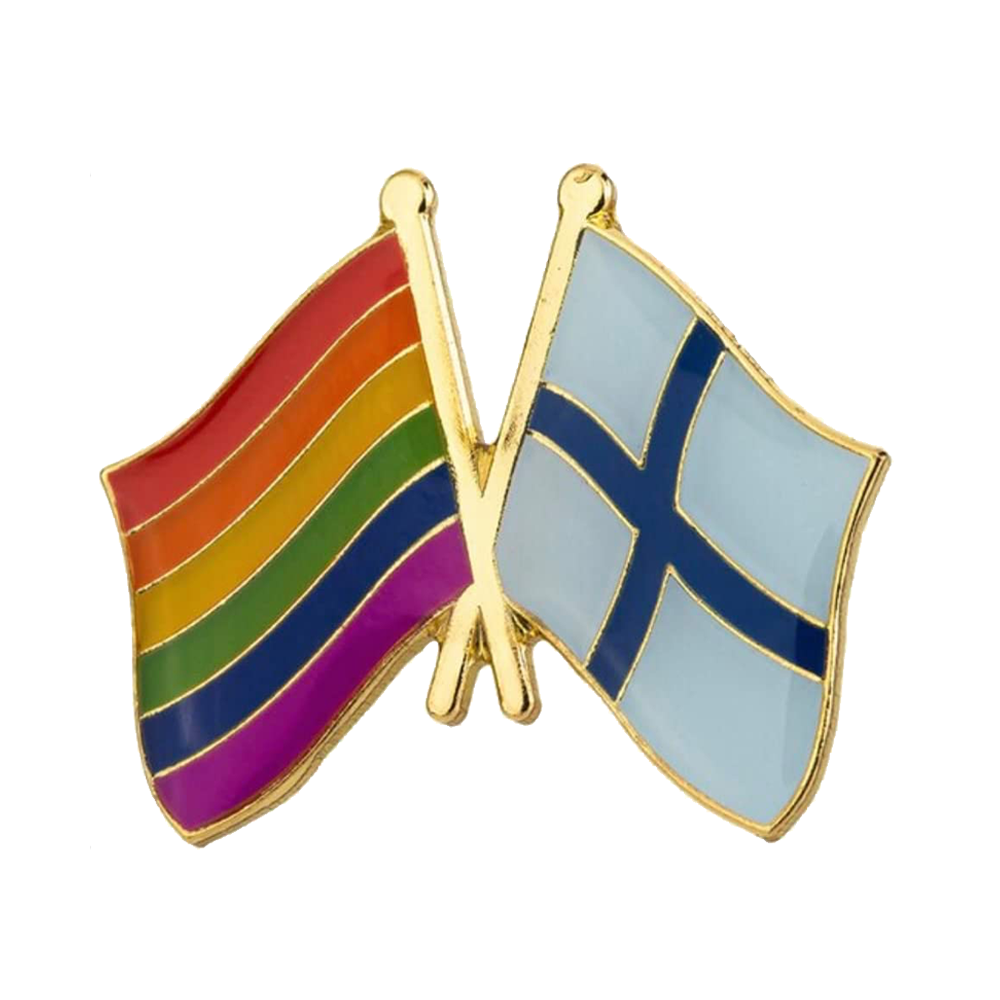 Rainbow & Finland Friendship Pin Badge