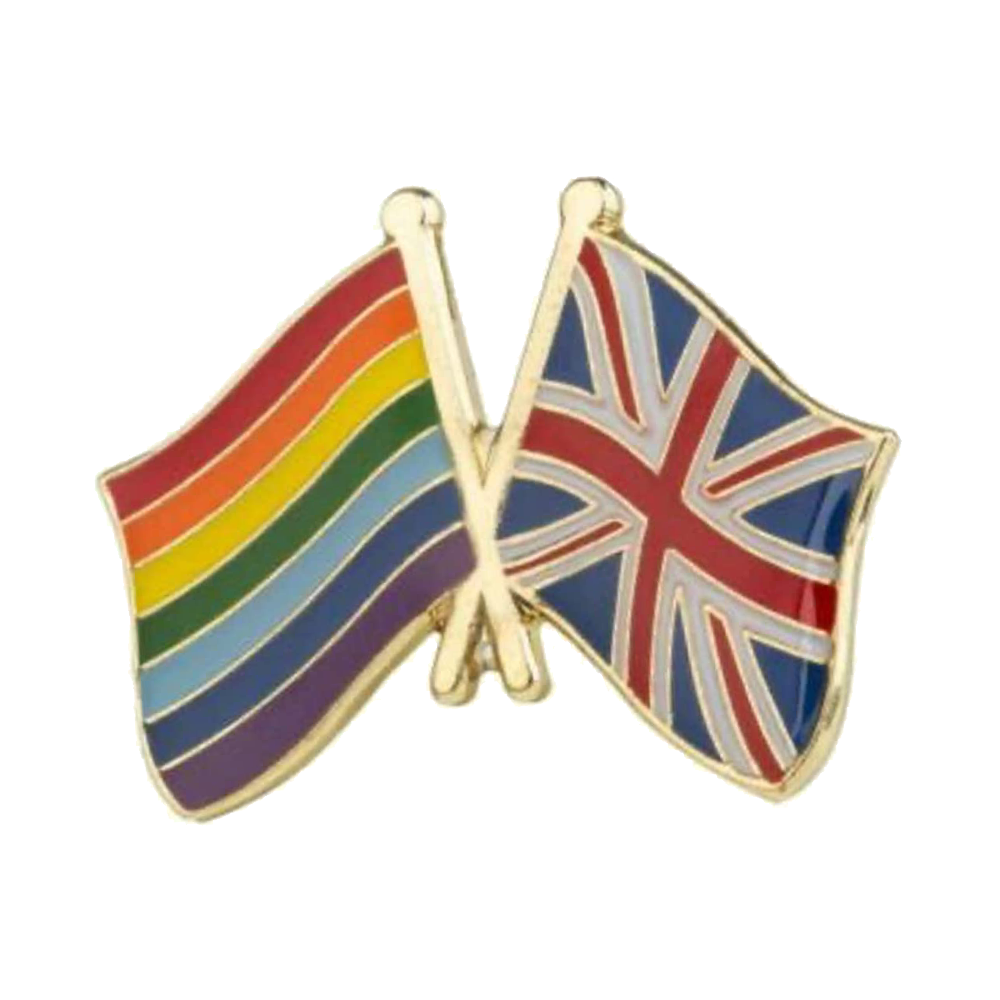 Rainbow & United Kingdom UK Friendship Pin Badge