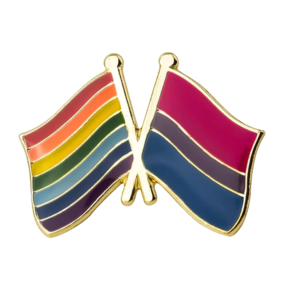Rainbow & Bisexual Friendship Pin Badge