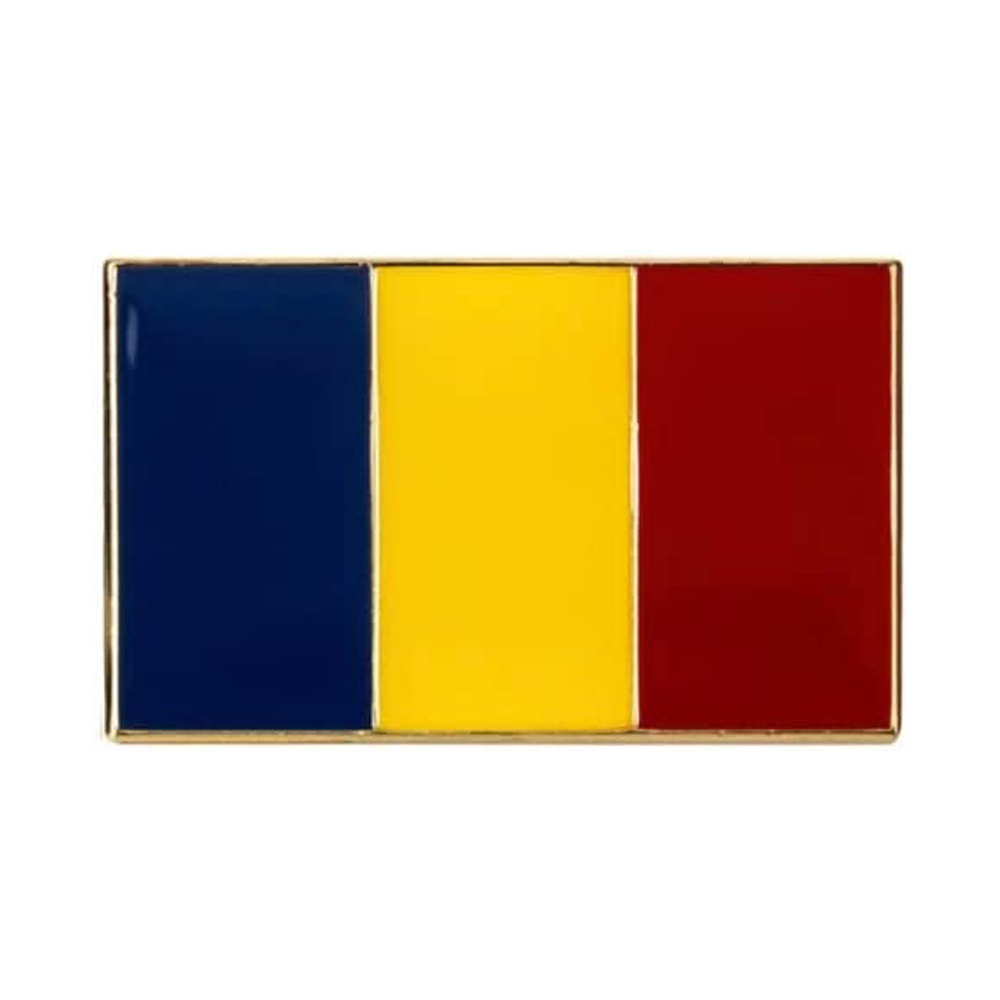 Romania Rectangle Flag Pin Badge