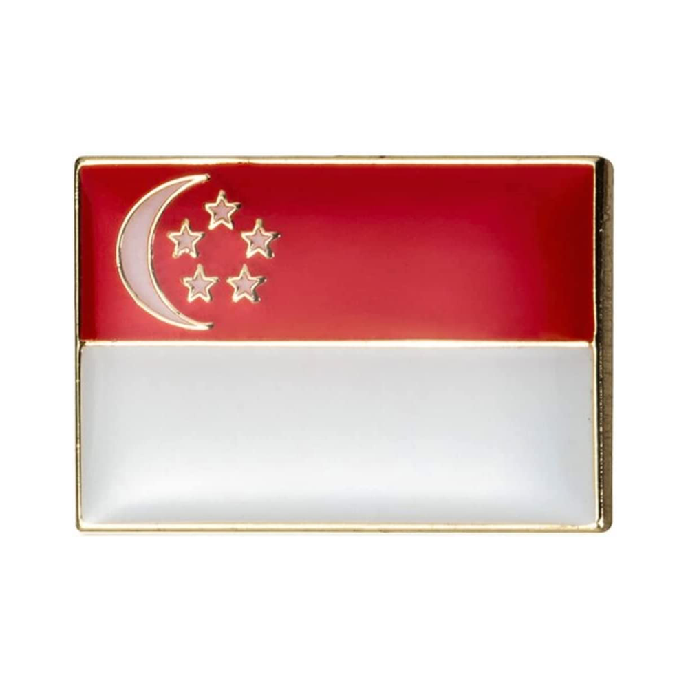 Singapore Rectangle Flag Pin Badge